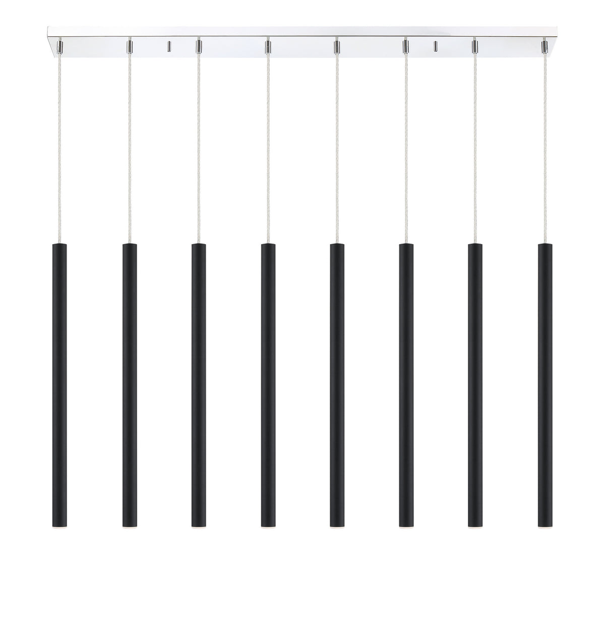 Suspension linéaire Forest — 2-Tier 8 lumières Noir mat, 24" – vue 4