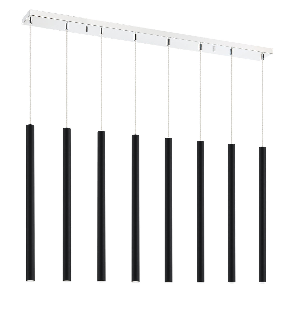 Suspension linéaire Forest — 2-Tier 8 lumières Noir mat, 24" – vue 5