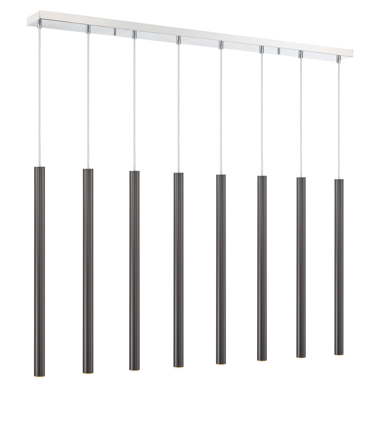 Suspension linéaire Forest — 2-Tier 8 lumières Noir perle, 24" – vue 3