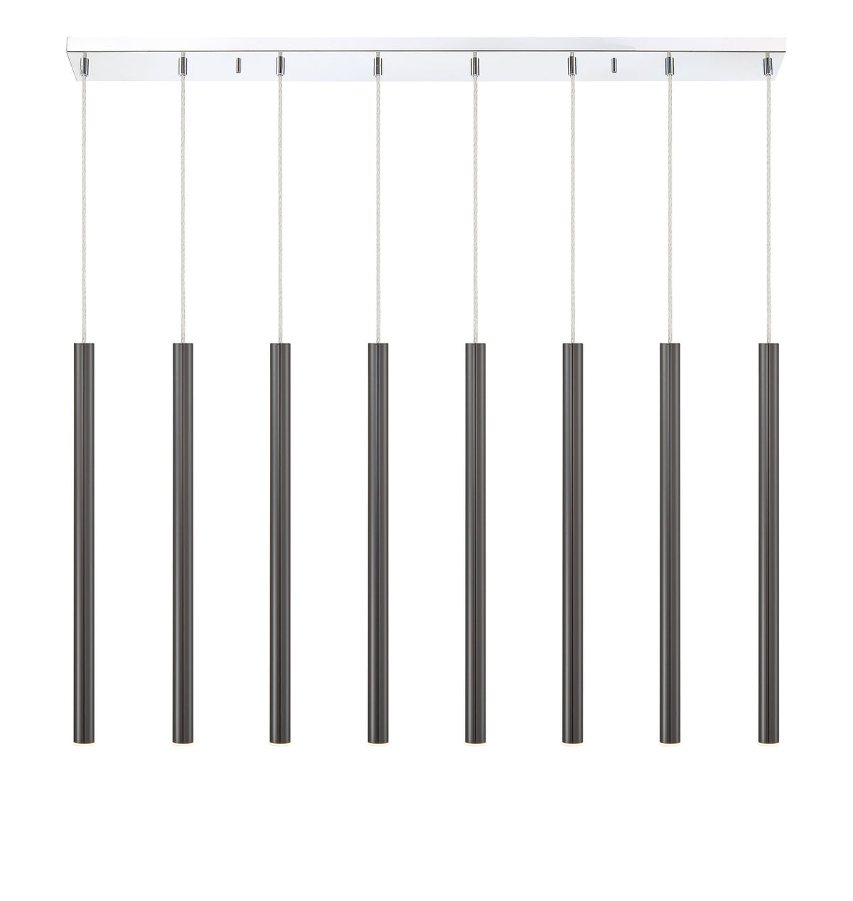 Suspension linéaire Forest — 2-Tier 8 lumières Noir perle, 24" – vue 4