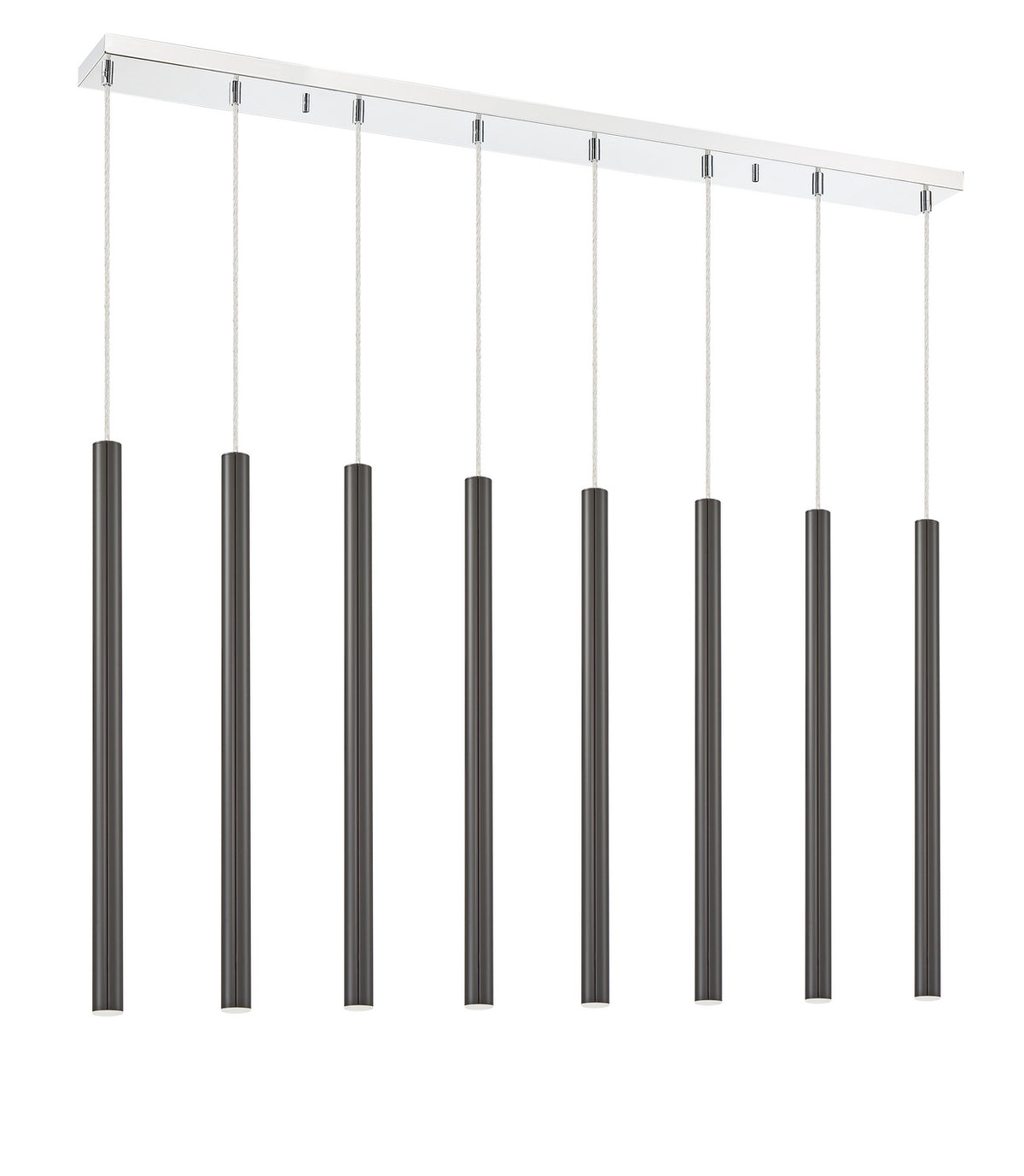 Suspension linéaire Forest — 2-Tier 8 lumières Noir perle, 24" – vue 5