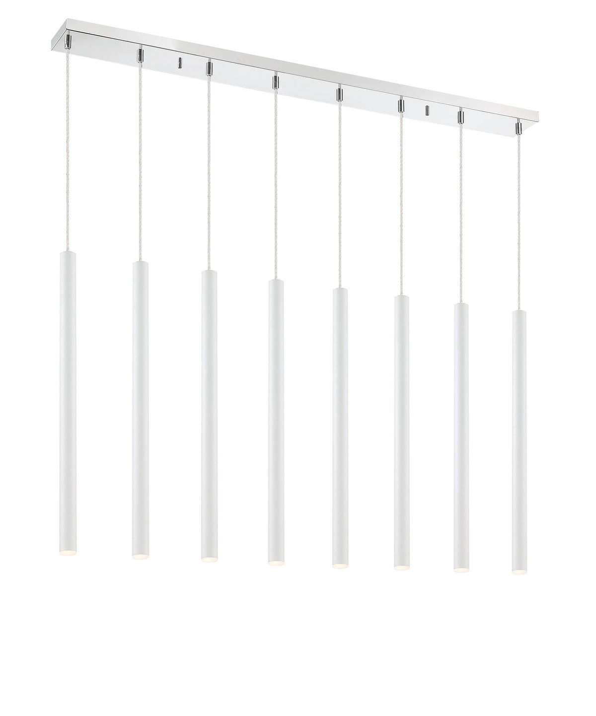 Suspension linéaire Forest — 2-Tier 8 lumières Blanc mat, 24" – vue 2