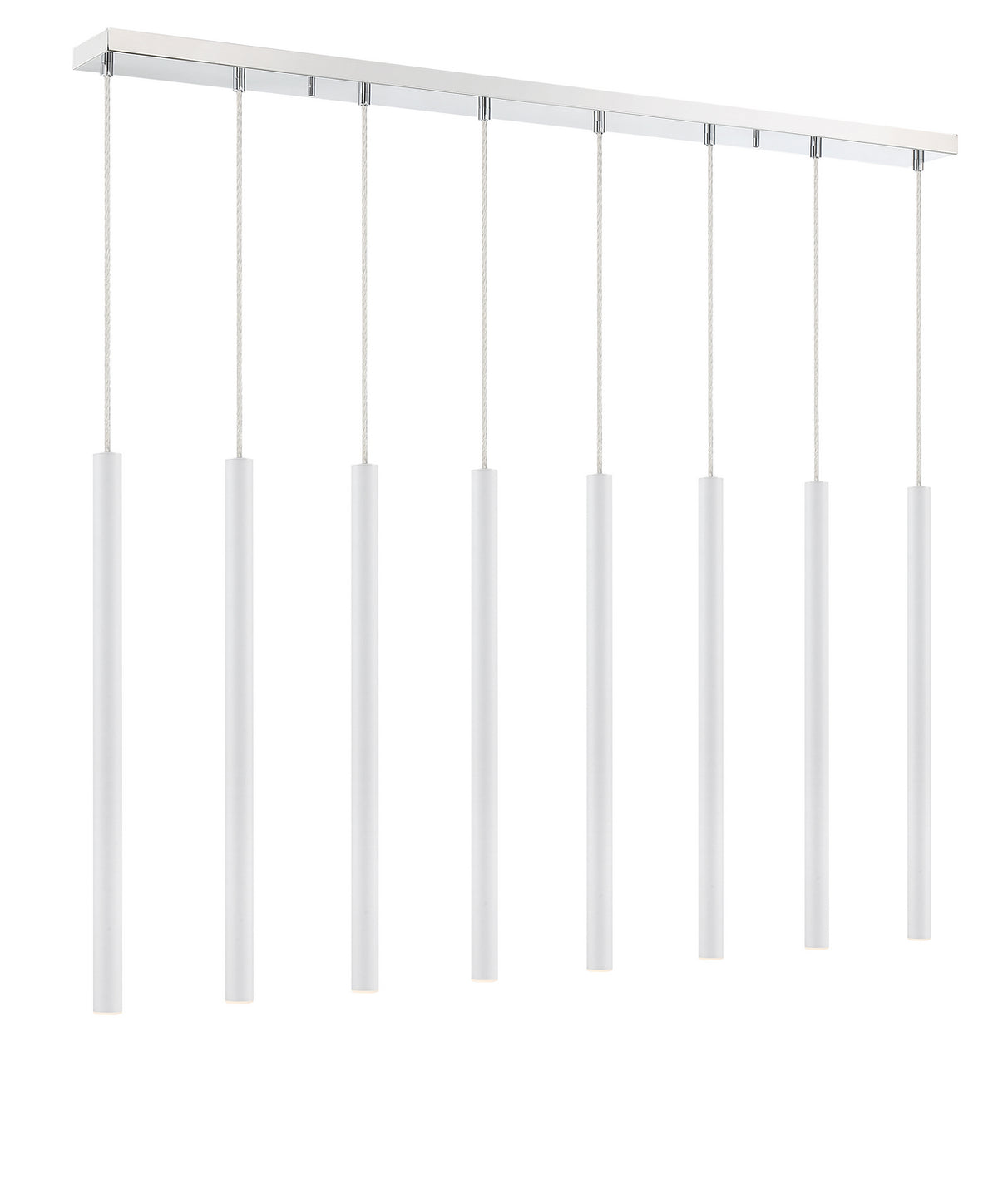 Suspension linéaire Forest — 2-Tier 8 lumières Blanc mat, 24" – vue 3