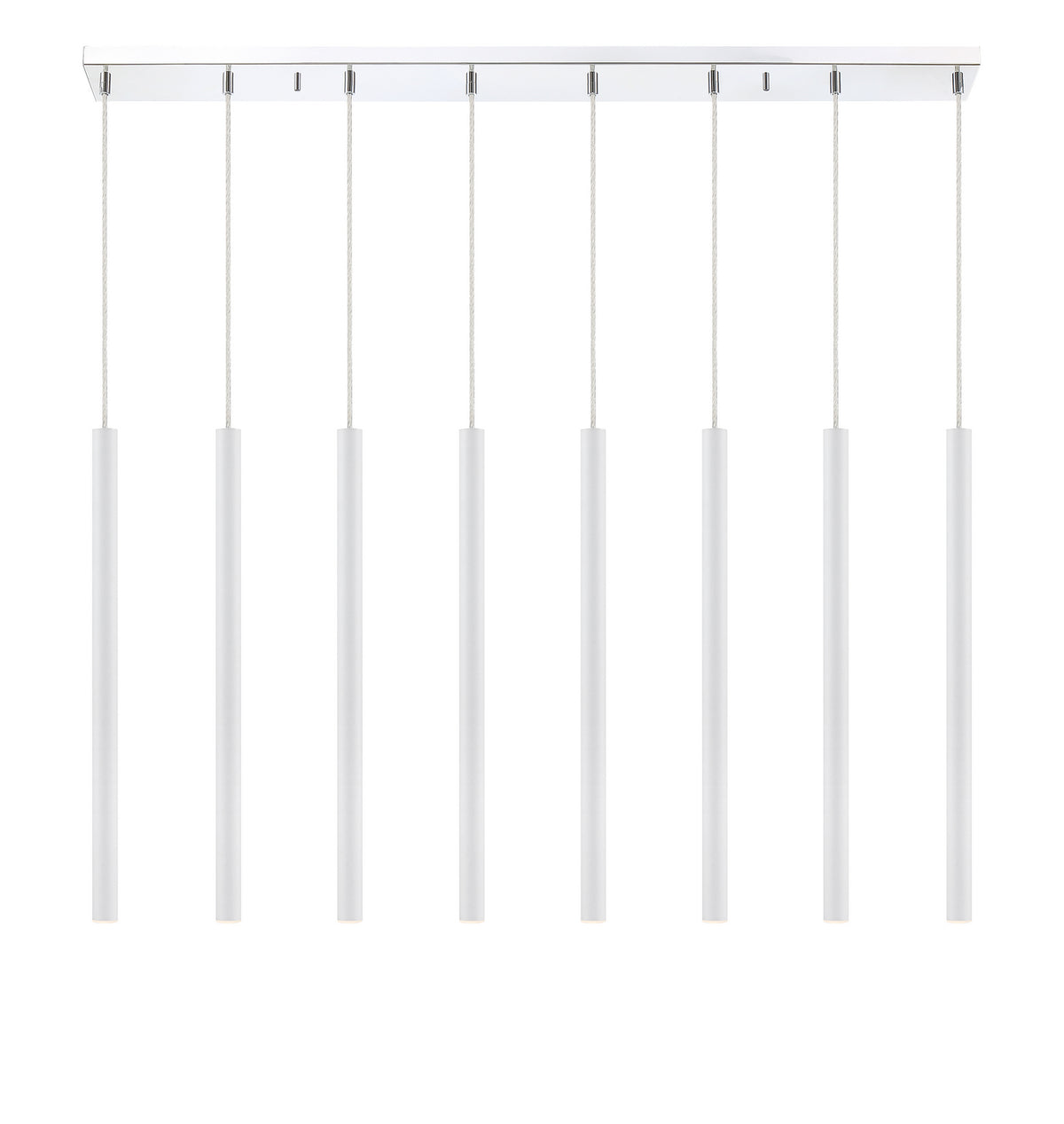 Suspension linéaire Forest — 2-Tier 8 lumières Blanc mat, 24" – vue 4