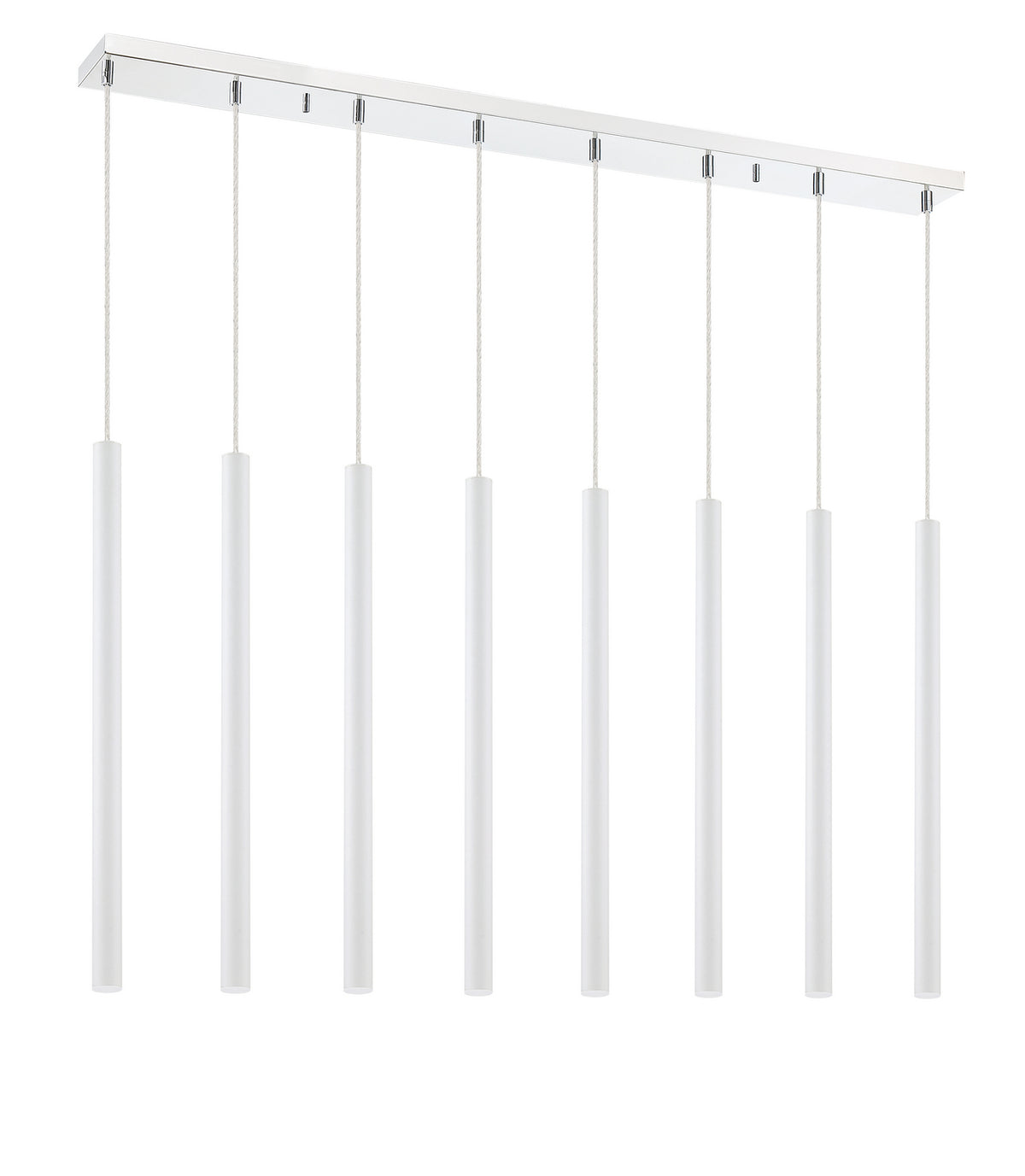 Suspension linéaire Forest — 2-Tier 8 lumières Blanc mat, 24" – vue 5