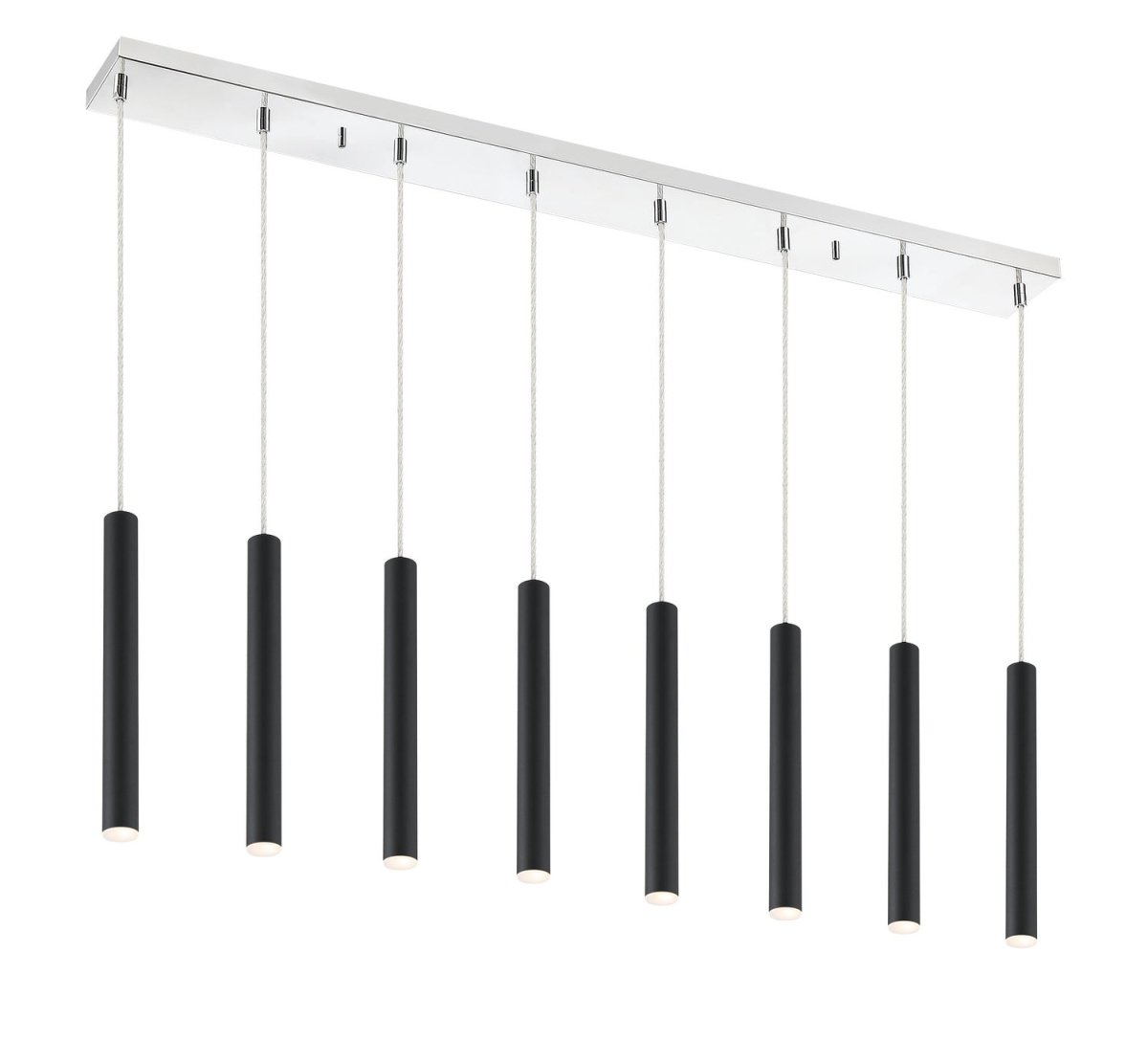 Suspension linéaire Forest — 2-Tier 8 lumières - Noir mat 12" by Z-Lite | Luminaires & cie