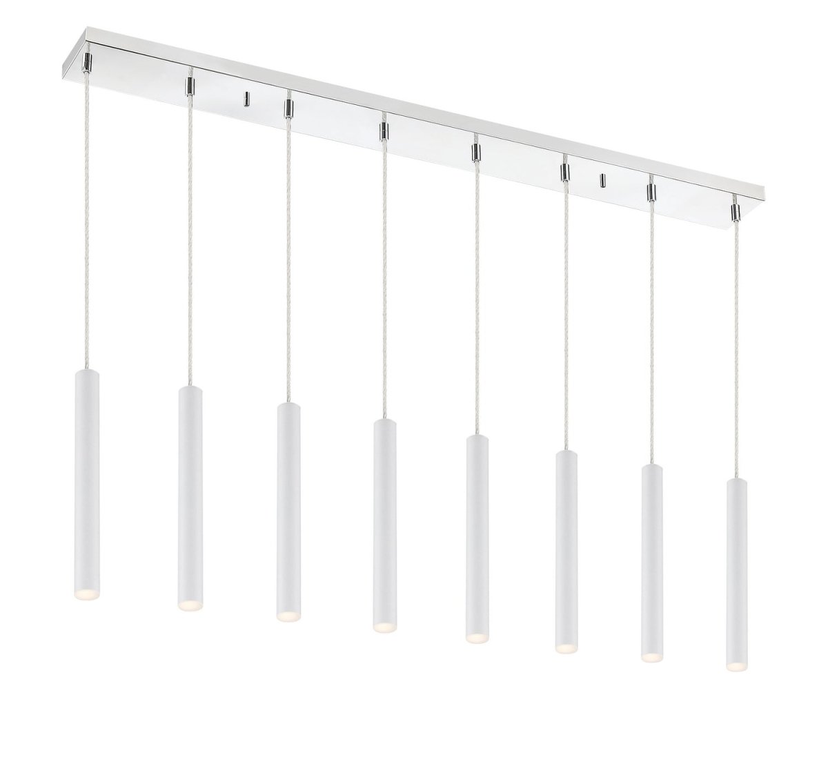 Suspension linéaire Forest — 2-Tier 8 lumières - Blanc mat 12" by Z-Lite | Luminaires & cie