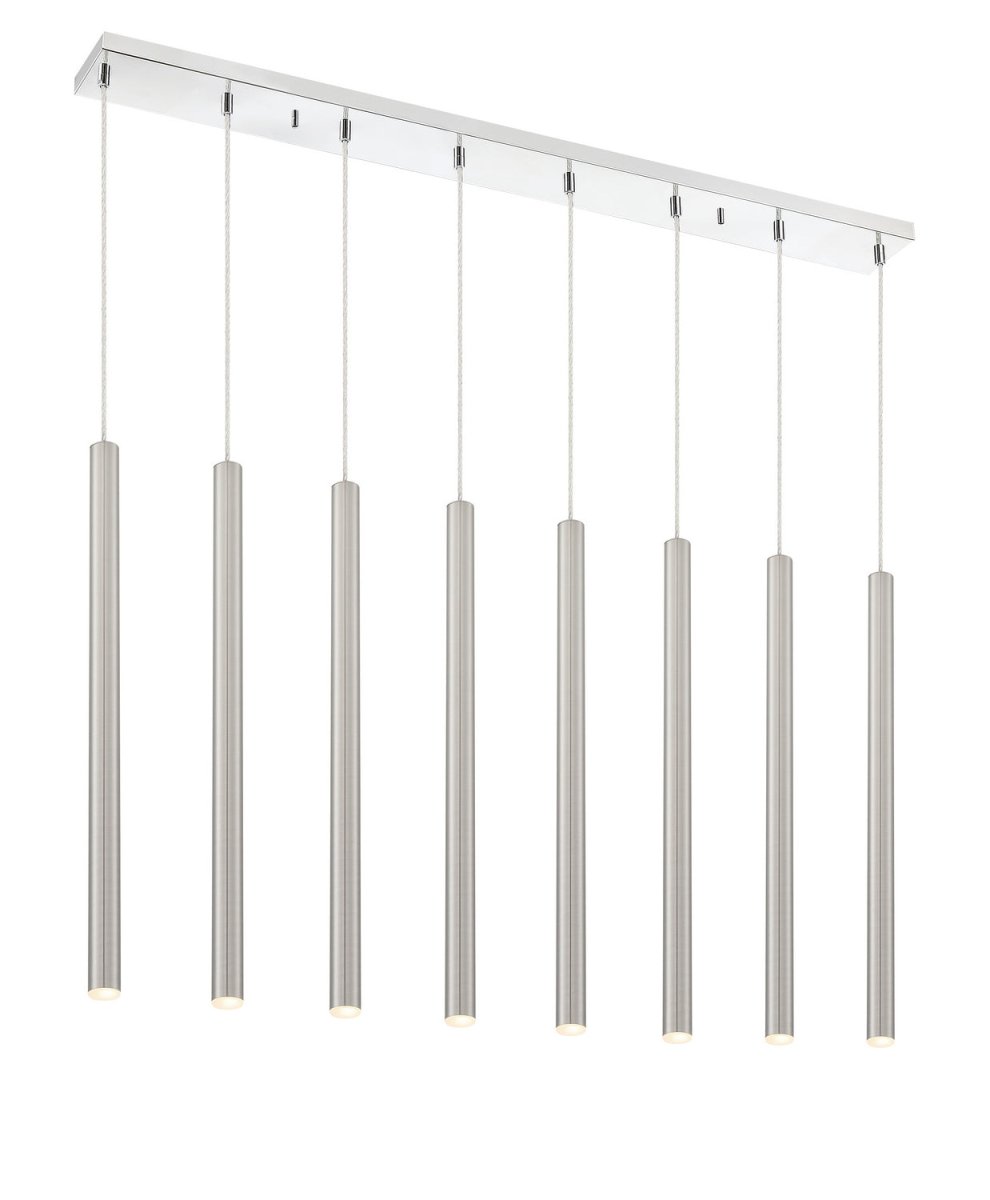 Suspension linéaire Forest — 2-Tier 8 lumières - Nickel brossé 24" by Z-Lite | Luminaires & cie
