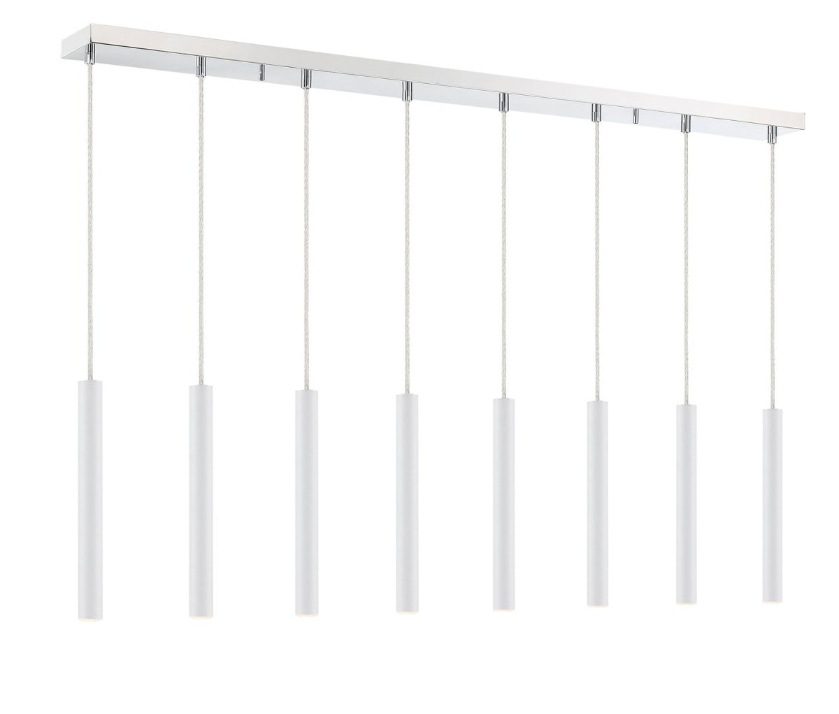 Suspension linéaire Forest — 2-Tier 8 lumières - Blanc mat 24" by Z-Lite | Luminaires & cie