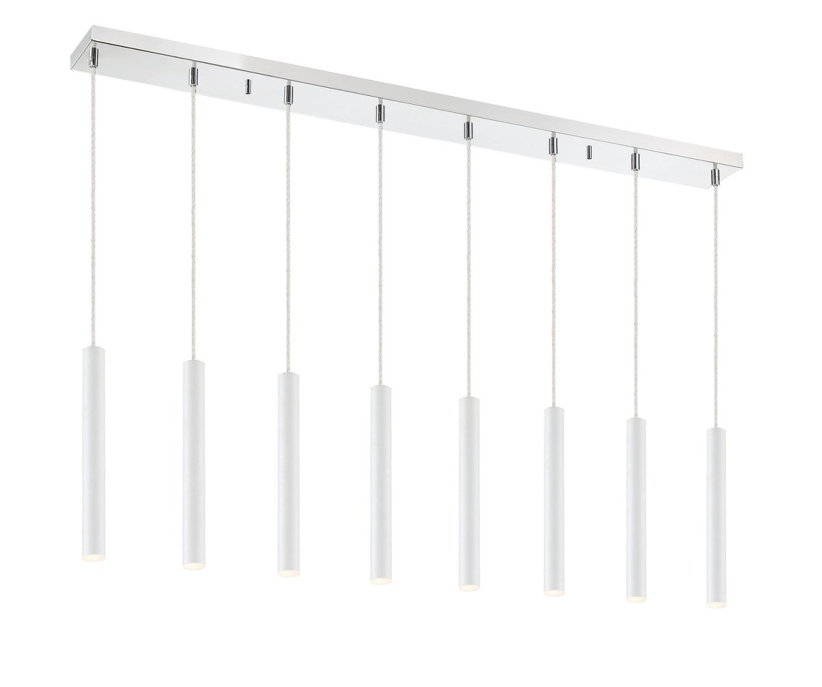Suspension linéaire Forest — 2-Tier 8 lumières - Blanc mat 24" by Z-Lite | Luminaires & cie