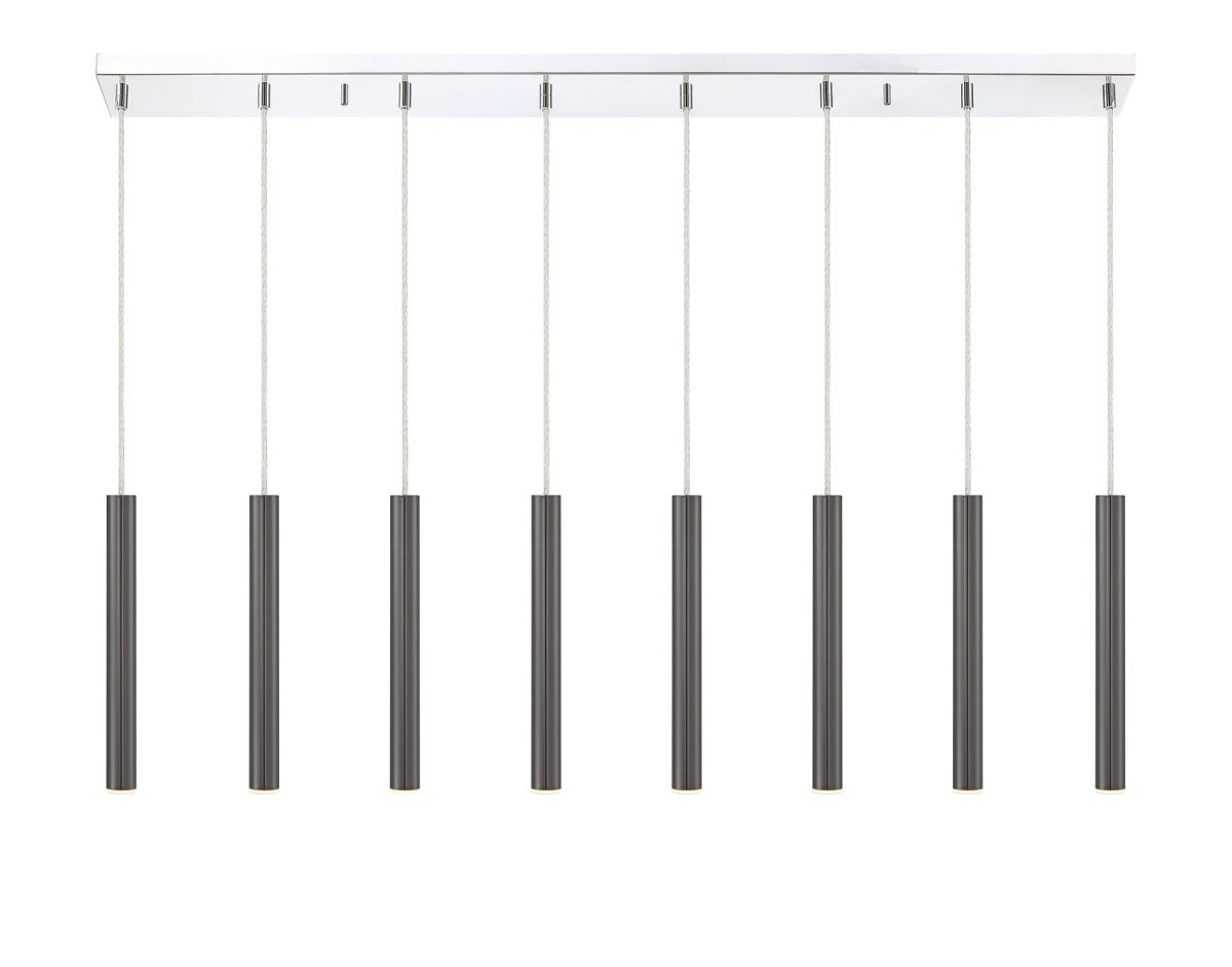 Suspension linéaire Forest — 2-Tier 8 lumières - Blanc mat 24" by Z-Lite | Luminaires & cie