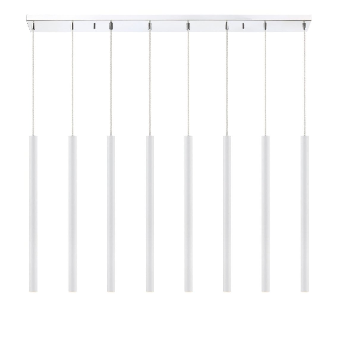 Suspension linéaire Forest — 2-Tier 8 lumières - Blanc mat 24" by Z-Lite | Luminaires & cie