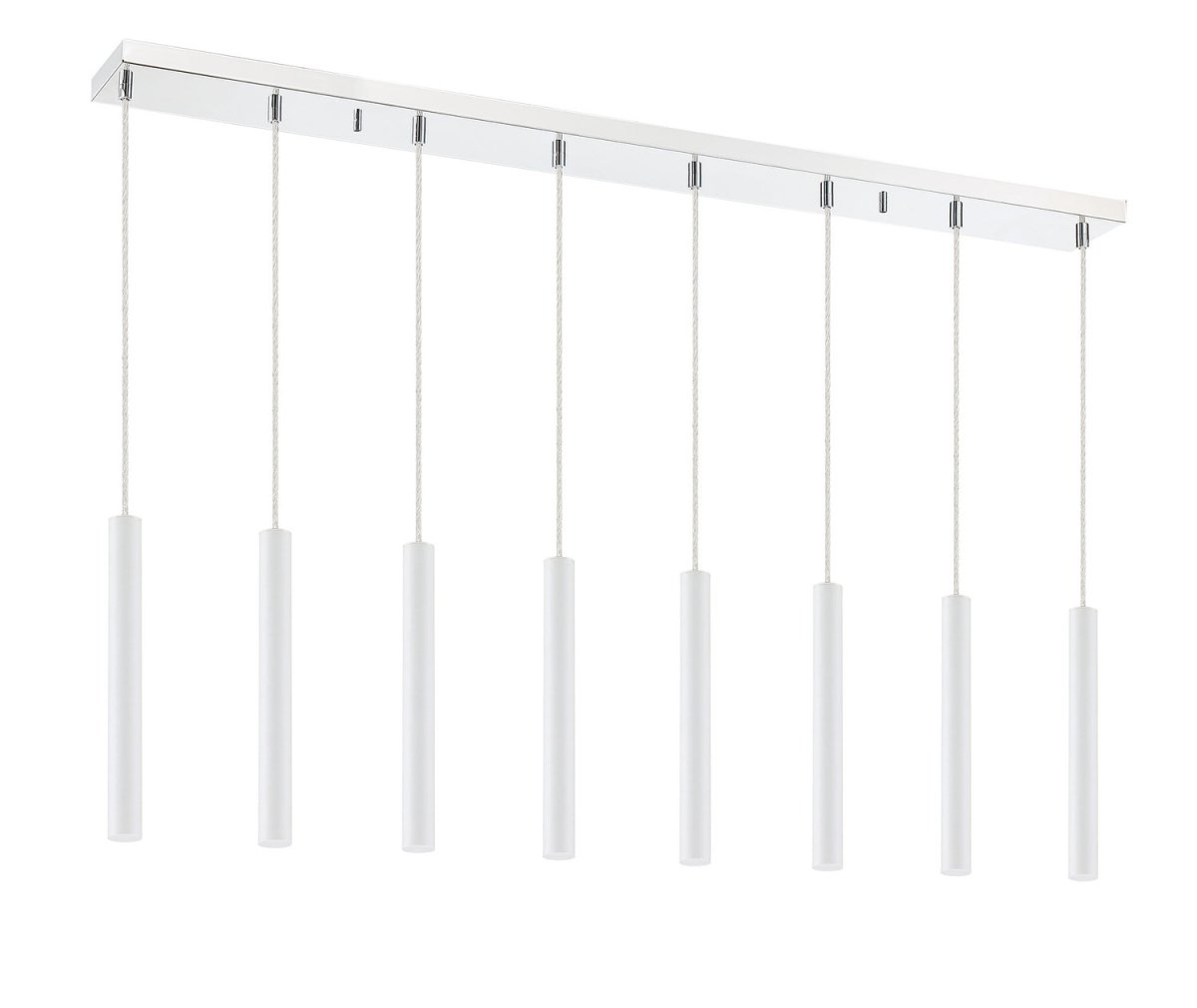 Suspension linéaire Forest — 2-Tier 8 lumières - Blanc mat 24" by Z-Lite | Luminaires & cie