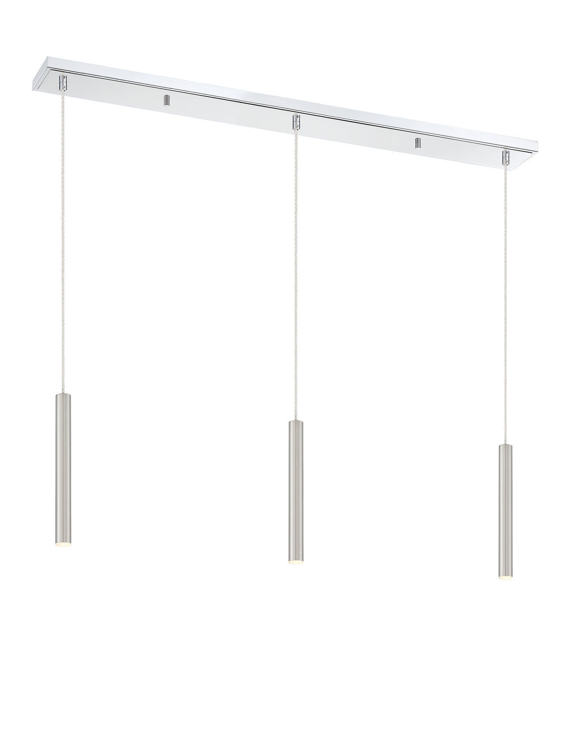 Suspension linéaire Forest — 3 lumières Chrome, Nickel brossé, 12" – vue 2