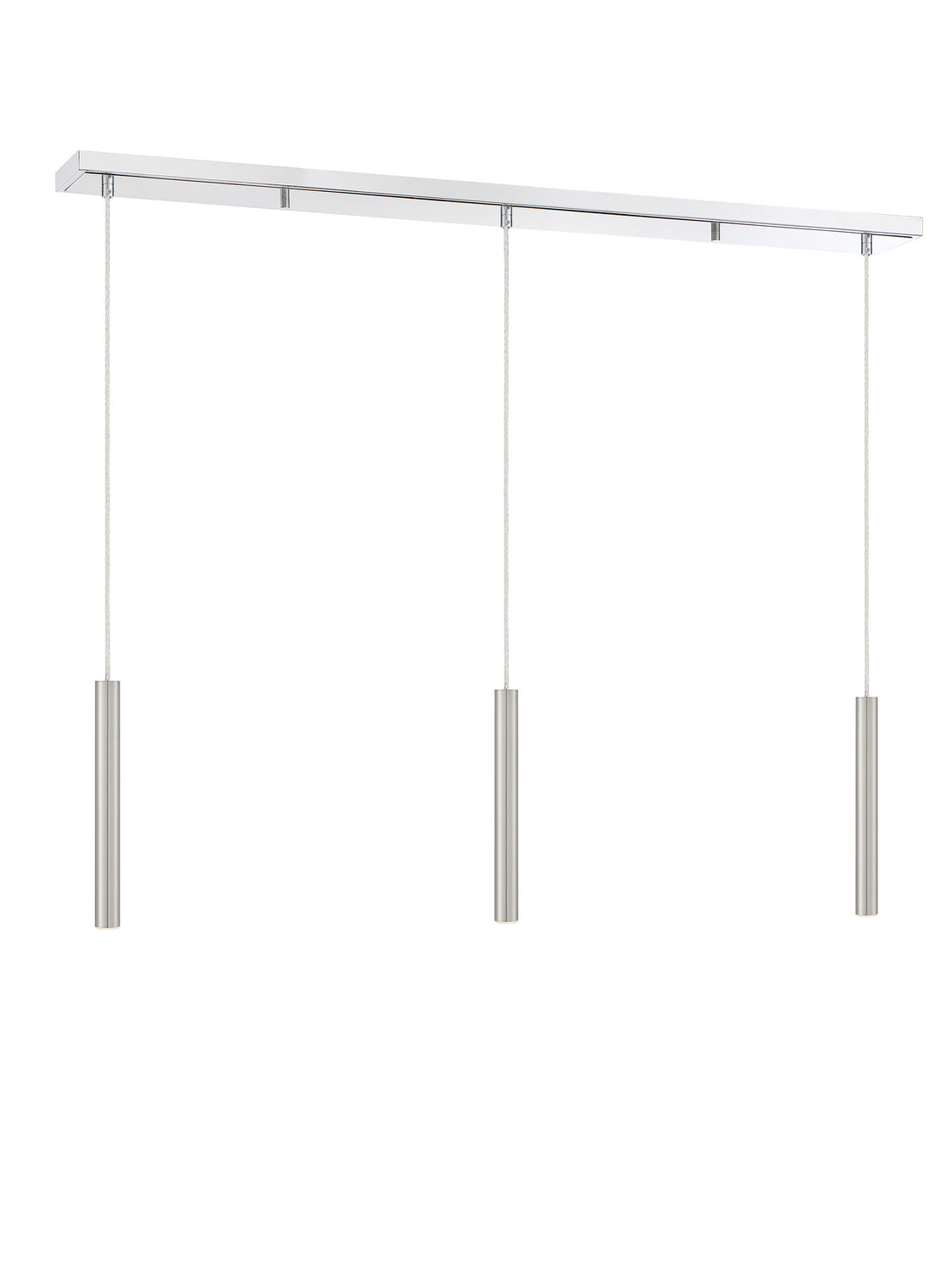 Suspension linéaire Forest — 3 lumières Chrome, Nickel brossé, 12" – vue 3