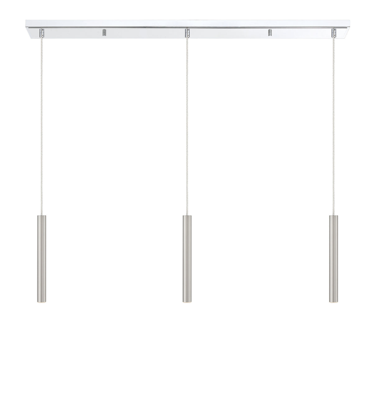 Suspension linéaire Forest — 3 lumières Chrome, Nickel brossé, 12" – vue 4