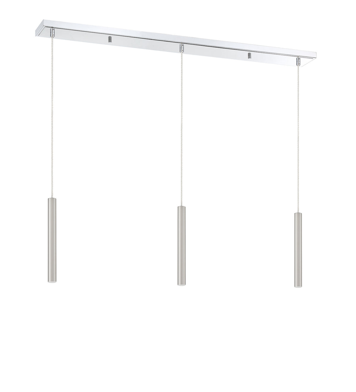 Suspension linéaire Forest — 3 lumières Chrome, Nickel brossé, 12" – vue 5