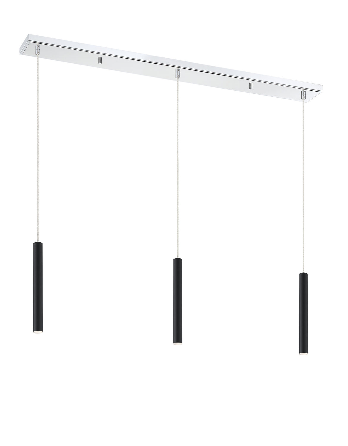 Suspension linéaire Forest — 3 lumières Chrome, Noir mat, 12" – vue 2