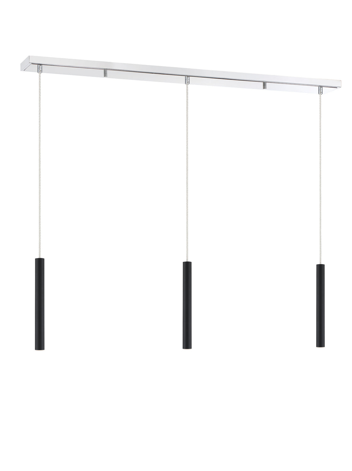 Suspension linéaire Forest — 3 lumières Chrome, Noir mat, 12" – vue 3