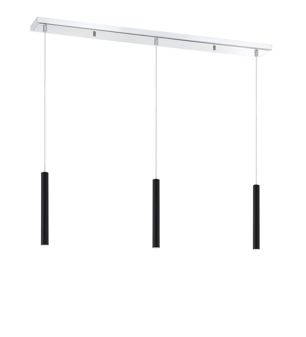 Suspension linéaire Forest — 3 lumières Chrome, Noir mat, 12" – vue 5