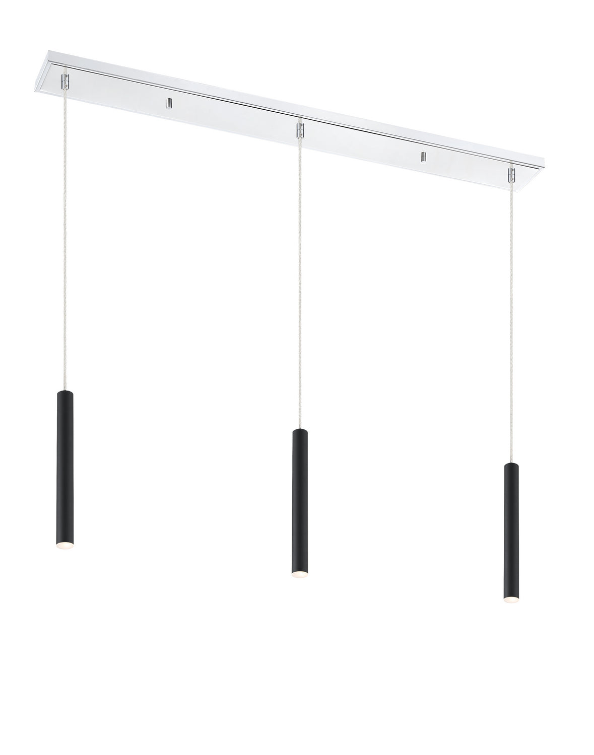 Suspension linéaire Forest — 3 lumières Chrome, Noir mat, 12" – Z-Lite