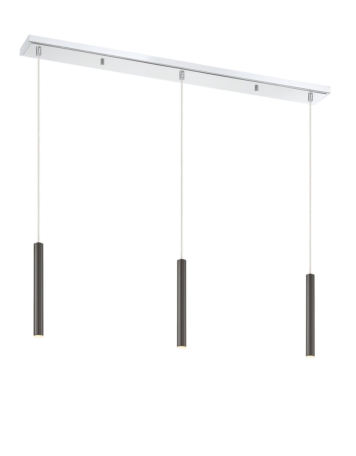 Suspension linéaire Forest — 3 lumières Chrome, Noir perle, 12" – vue 2