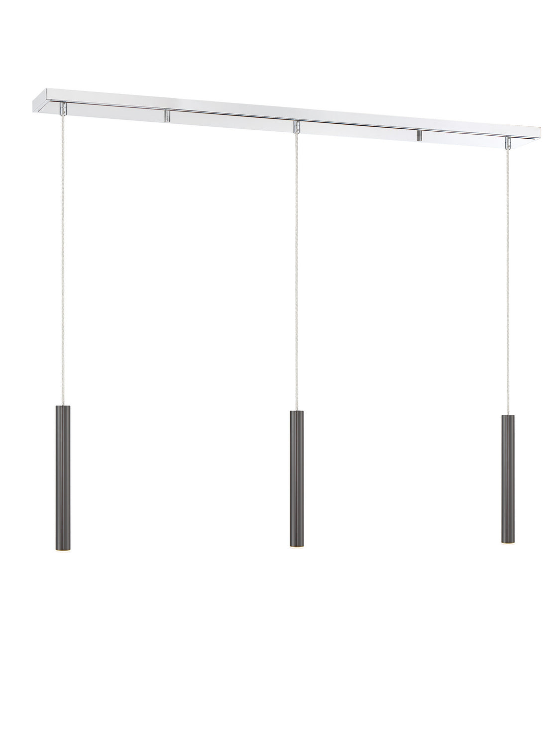 Suspension linéaire Forest — 3 lumières Chrome, Noir perle, 12" – vue 3