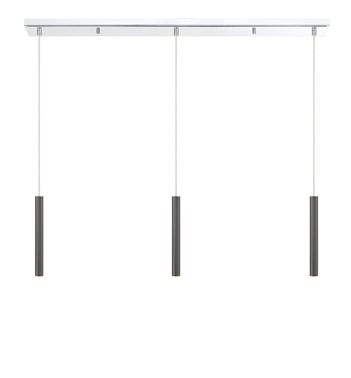 Suspension linéaire Forest — 3 lumières Chrome, Noir perle, 12" – vue 4