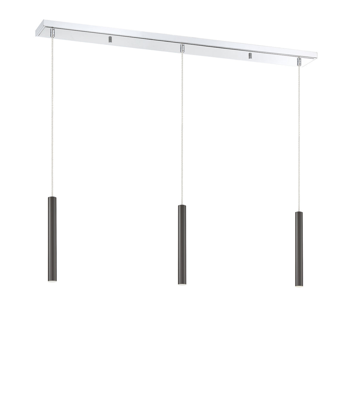 Suspension linéaire Forest — 3 lumières Chrome, Noir perle, 12" – vue 5