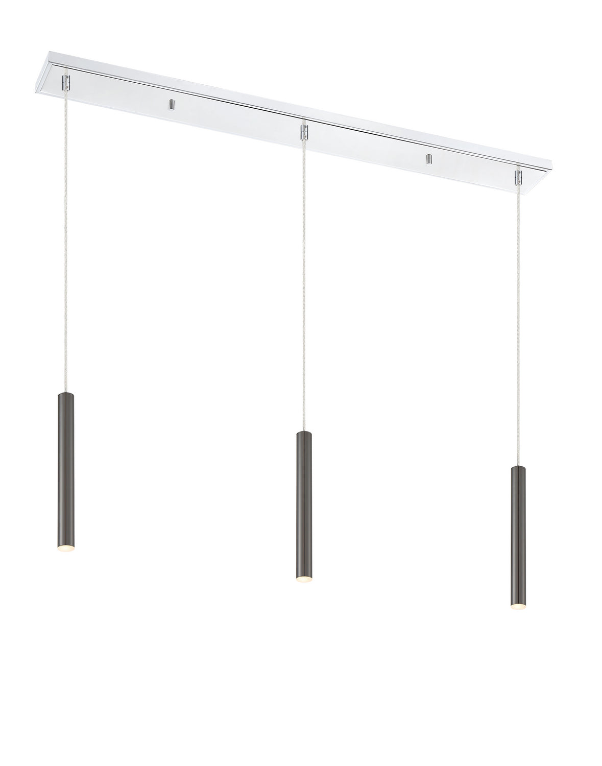 Suspension linéaire Forest — 3 lumières Chrome, Noir perle, 12" – Z-Lite