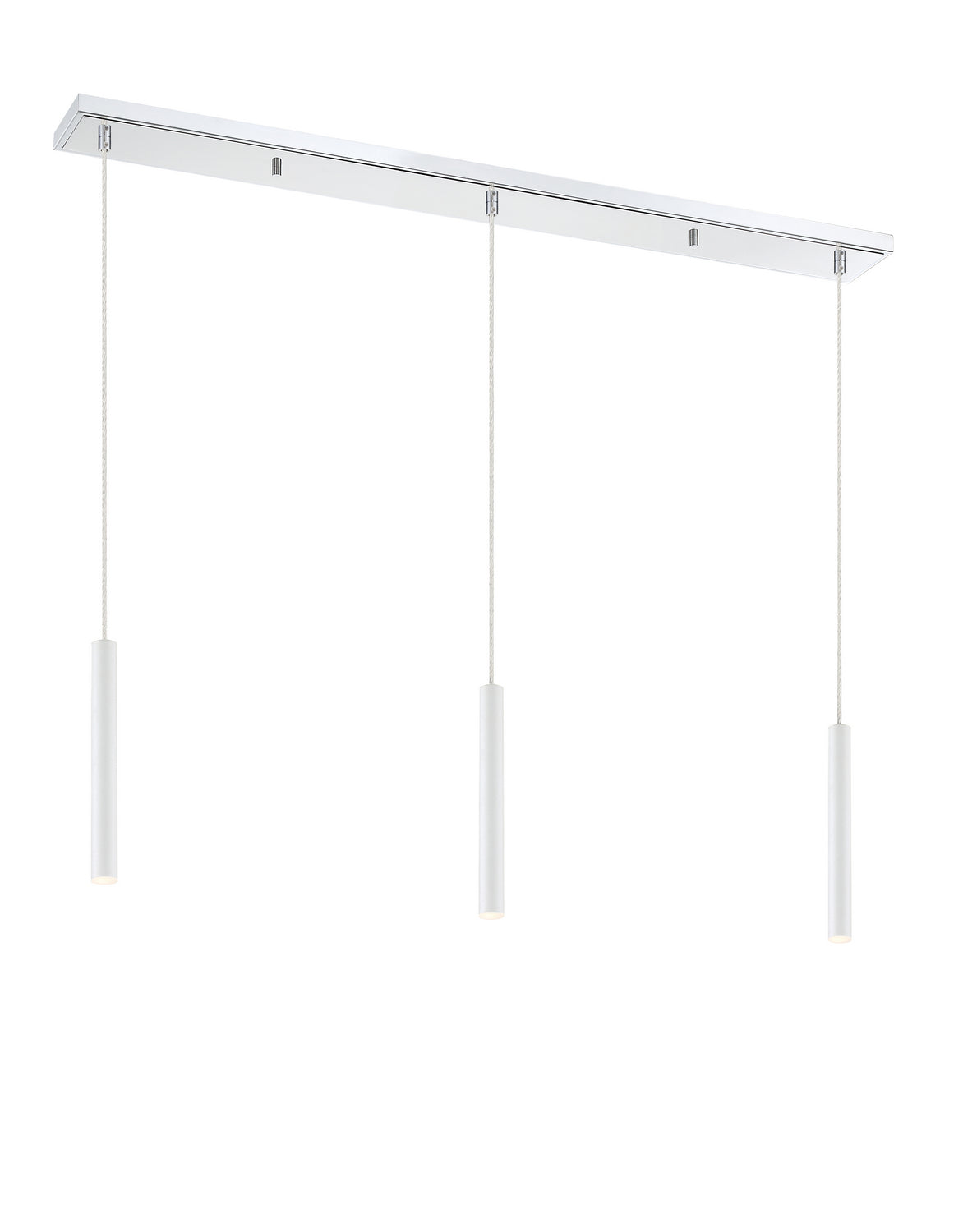 Suspension linéaire Forest — 3 lumières Chrome, Blanc mat, 12" – vue 2