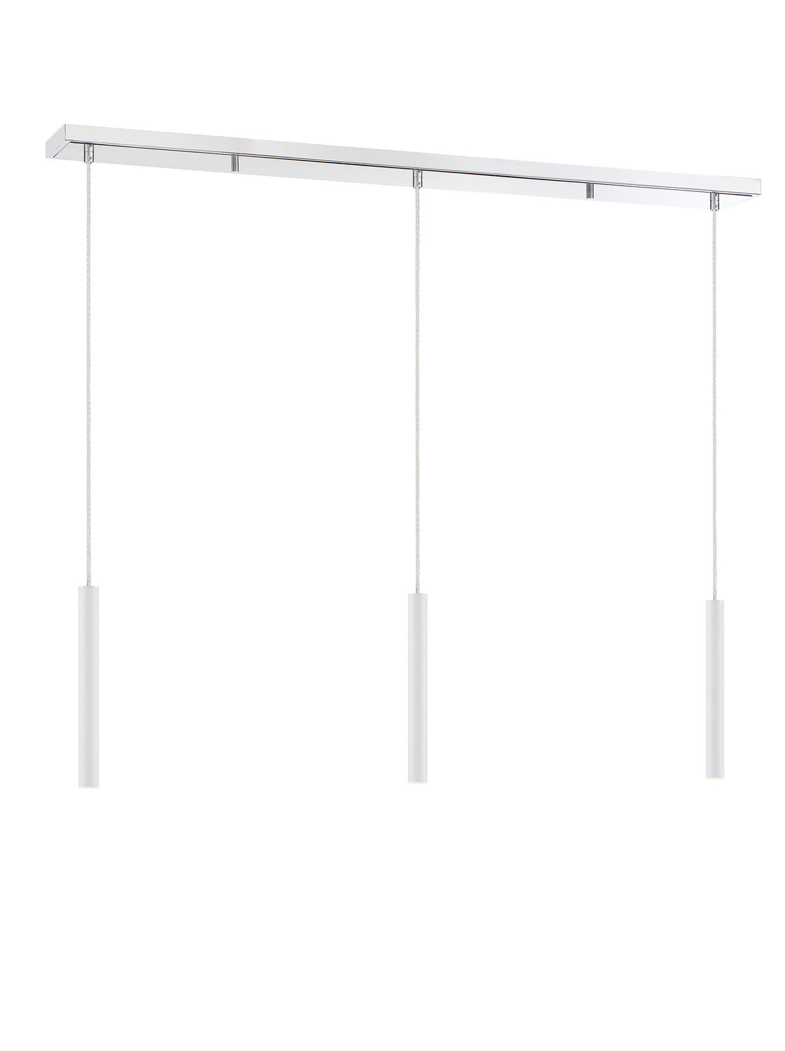 Suspension linéaire Forest — 3 lumières Chrome, Blanc mat, 12" – vue 3
