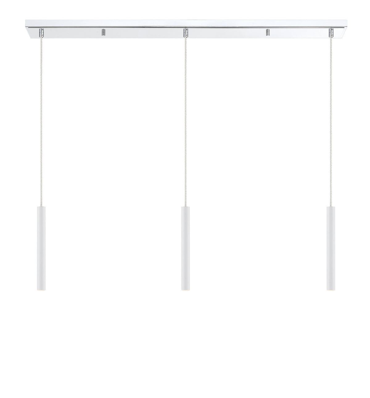 Suspension linéaire Forest — 3 lumières Chrome, Blanc mat, 12" – vue 4