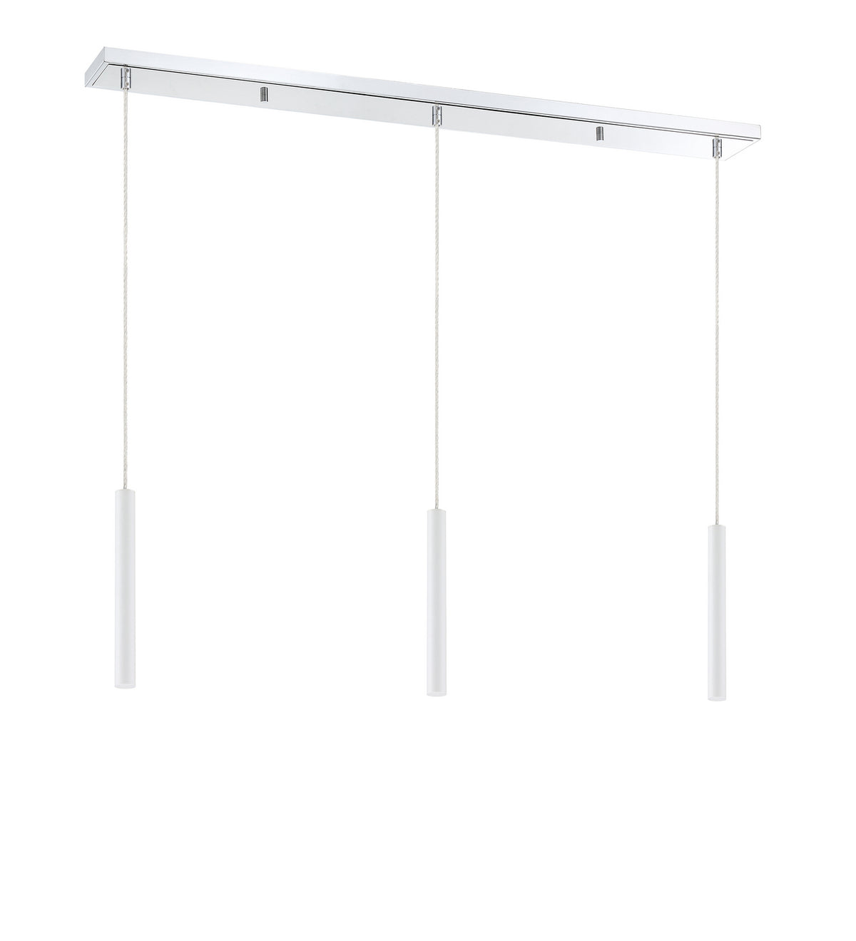 Suspension linéaire Forest — 3 lumières Chrome, Blanc mat, 12" – vue 5