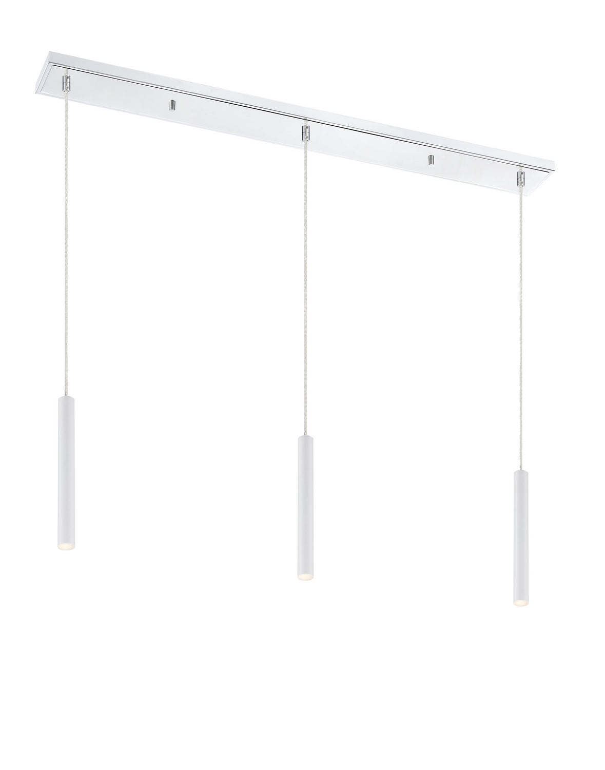 Suspension linéaire Forest — 3 lumières Chrome, Blanc mat, 12" – Z-Lite