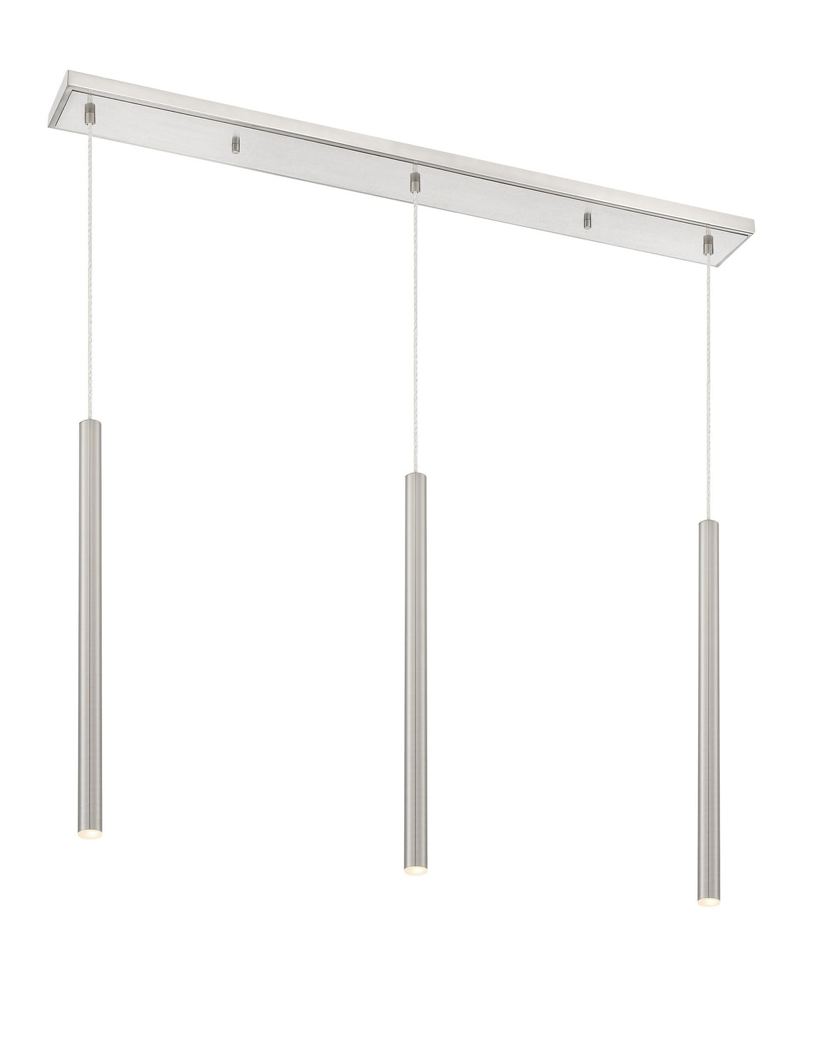 Suspension linéaire Forest — 3 lumières Nickel brossé, Nickel brossé, 24" – Z-Lite
