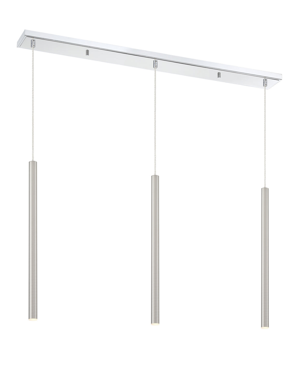 Suspension linéaire Forest — 3 lumières Chrome, Nickel brossé, 24" – vue 2