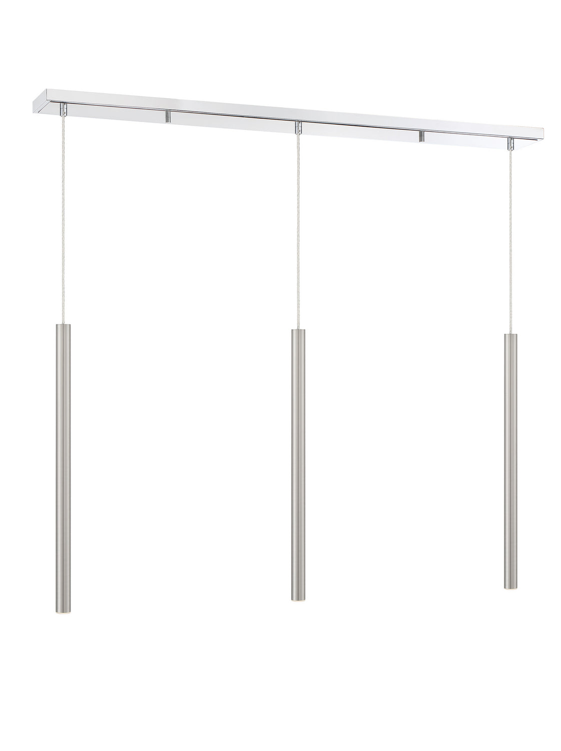 Suspension linéaire Forest — 3 lumières Chrome, Nickel brossé, 24" – vue 3