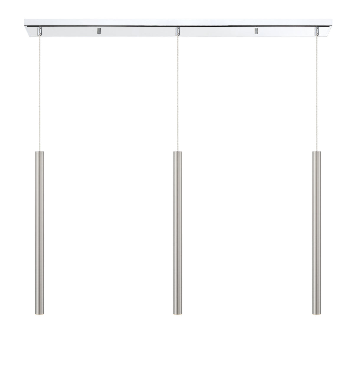 Suspension linéaire Forest — 3 lumières Chrome, Nickel brossé, 24" – vue 4