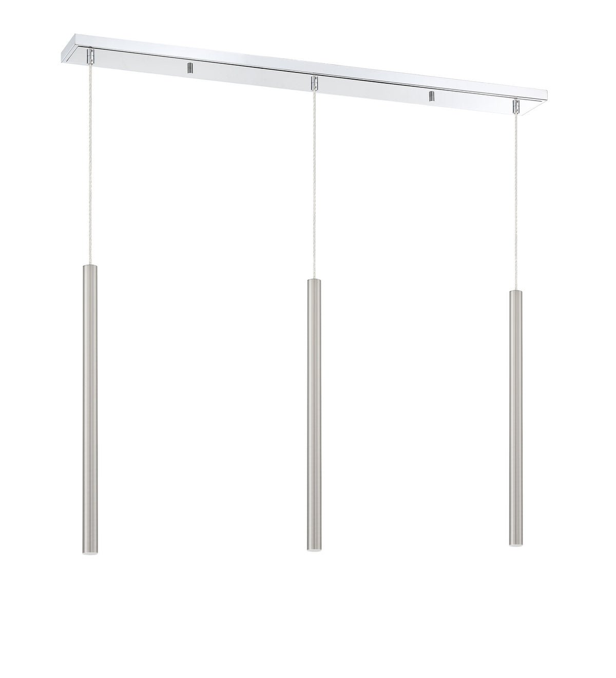 Suspension linéaire Forest — 3 lumières Chrome, Nickel brossé, 24" – vue 5