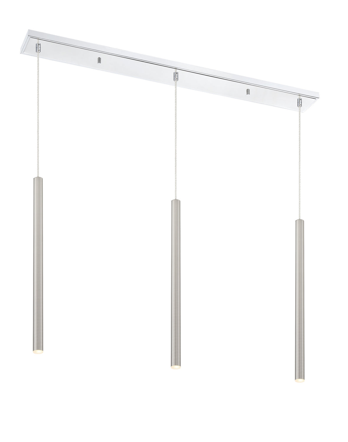 Suspension linéaire Forest — 3 lumières Chrome, Nickel brossé, 24" – Z-Lite
