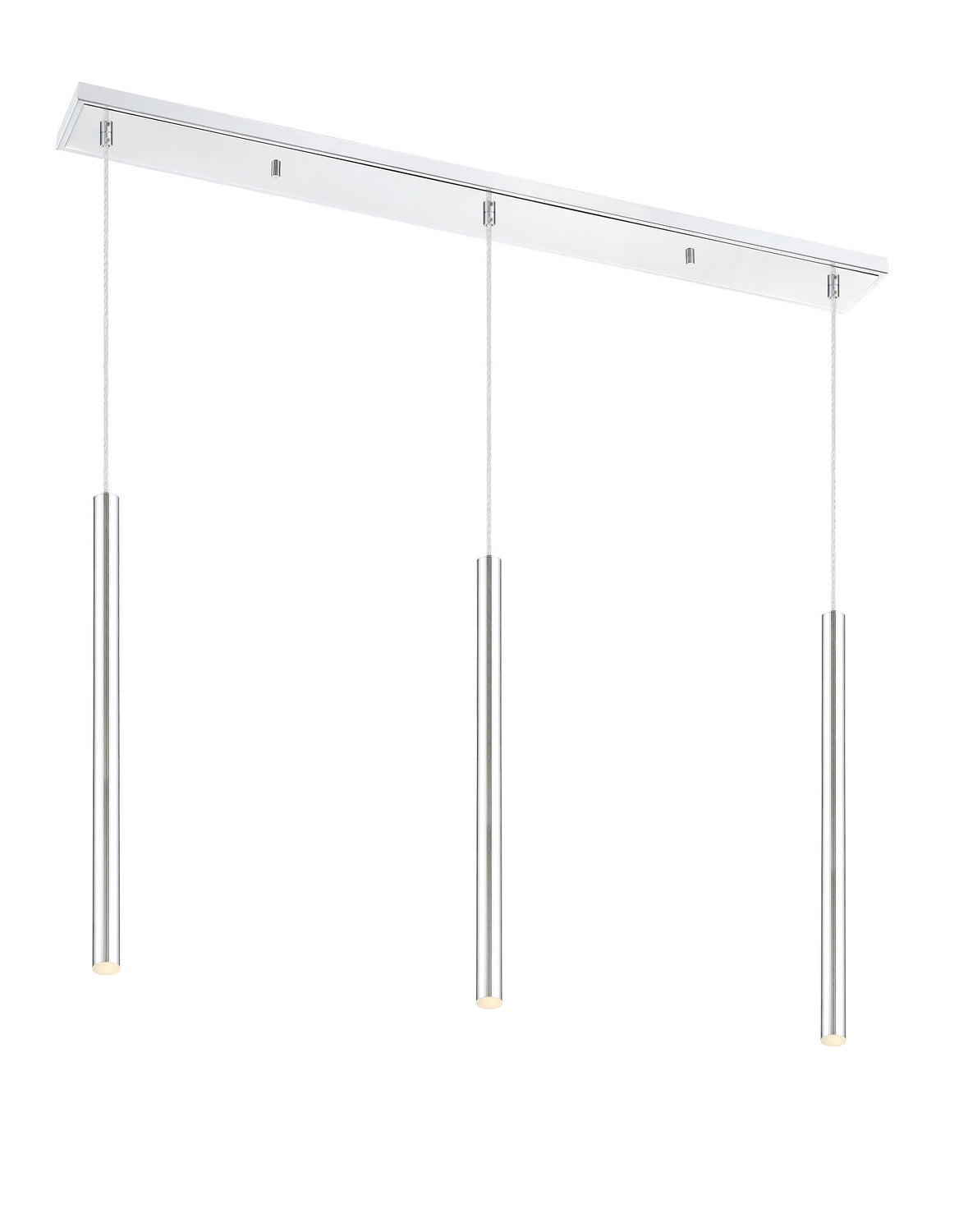 Suspension linéaire Forest — 3 lumières Chrome, Chrome, 24" – Z-Lite
