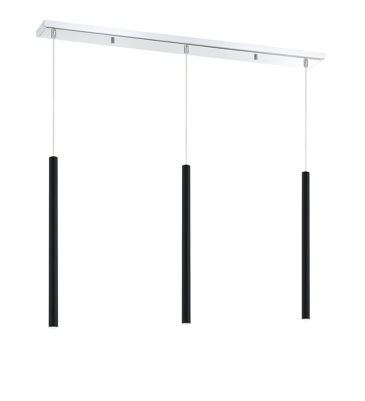 Suspension linéaire Forest — 3 lumières Chrome, Noir mat, 24" – vue 5