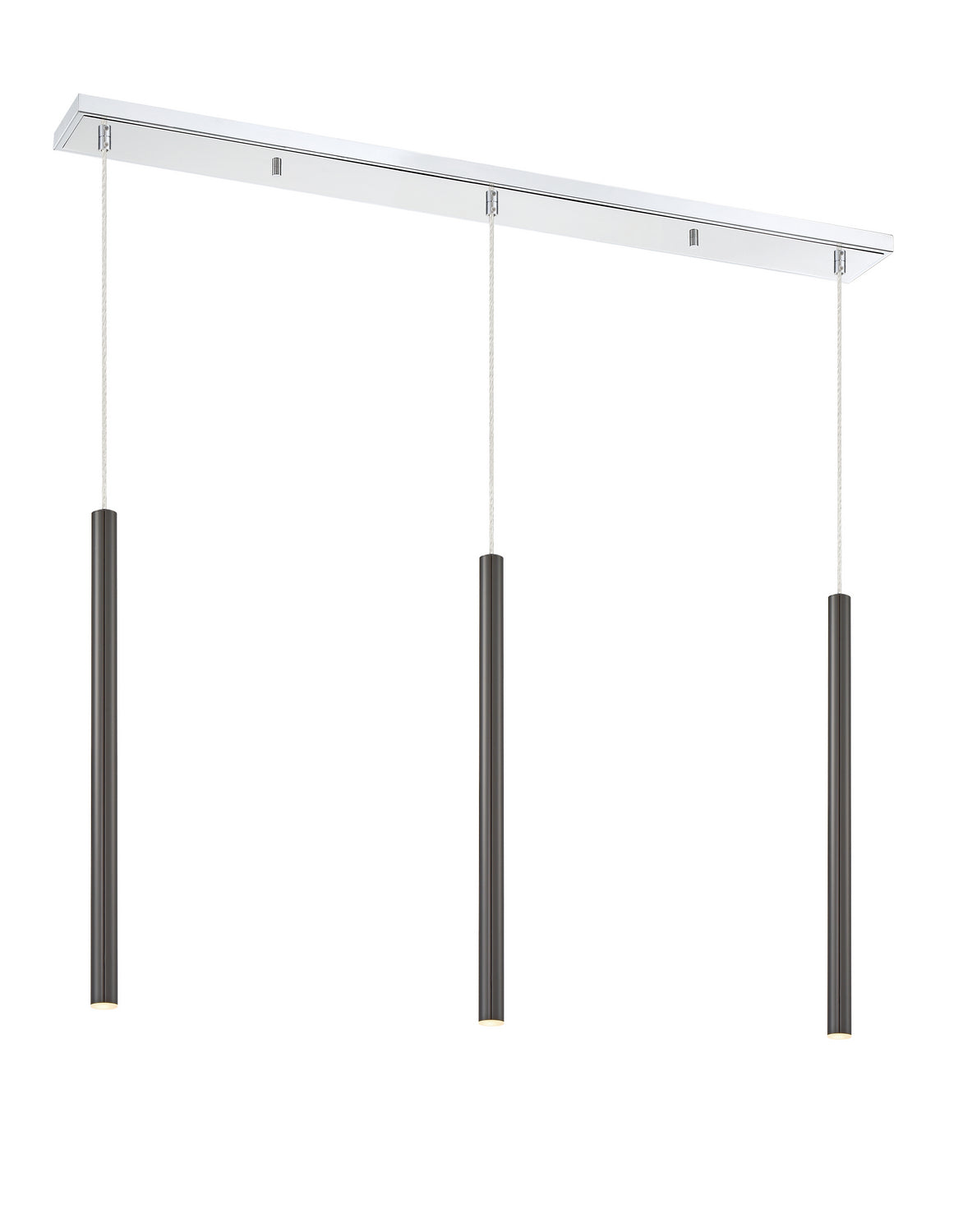 Suspension linéaire Forest — 3 lumières Chrome, Noir perle, 24" – vue 2
