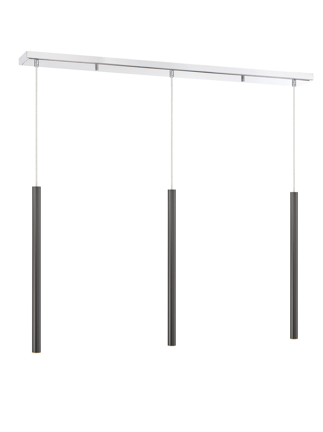 Suspension linéaire Forest — 3 lumières Chrome, Noir perle, 24" – vue 3