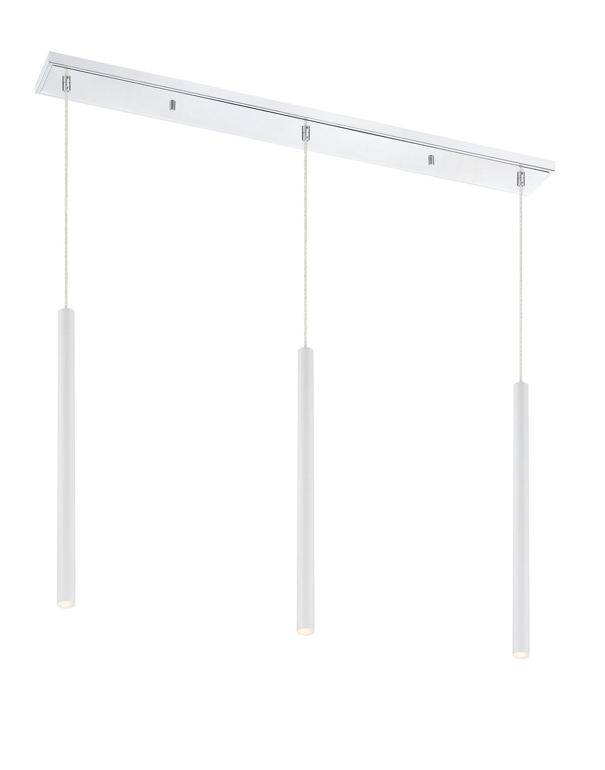 Suspension linéaire Forest — 3 lumières Chrome, Blanc mat, 24" – Z-Lite