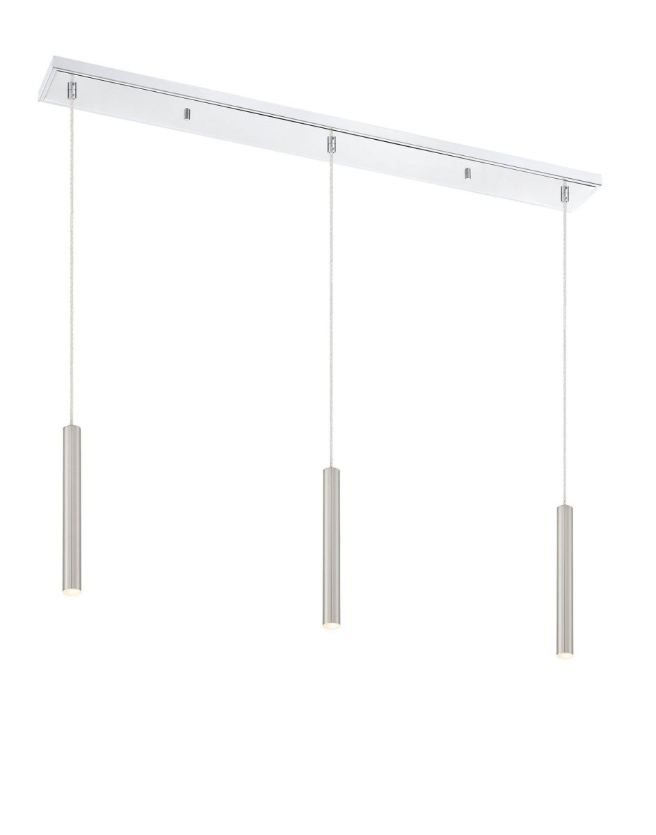 Suspension linéaire Forest — 3 lumières - Chrome Nickel brossé 12" by Z-Lite | Luminaires & cie
