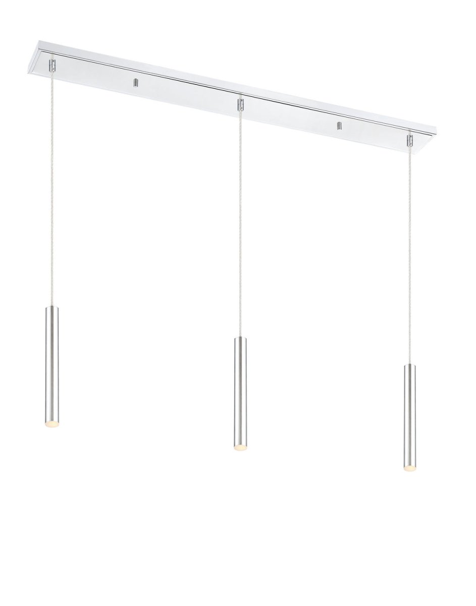 Suspension linéaire Forest — 3 lumières - Chrome Chrome 12" by Z-Lite | Luminaires & cie