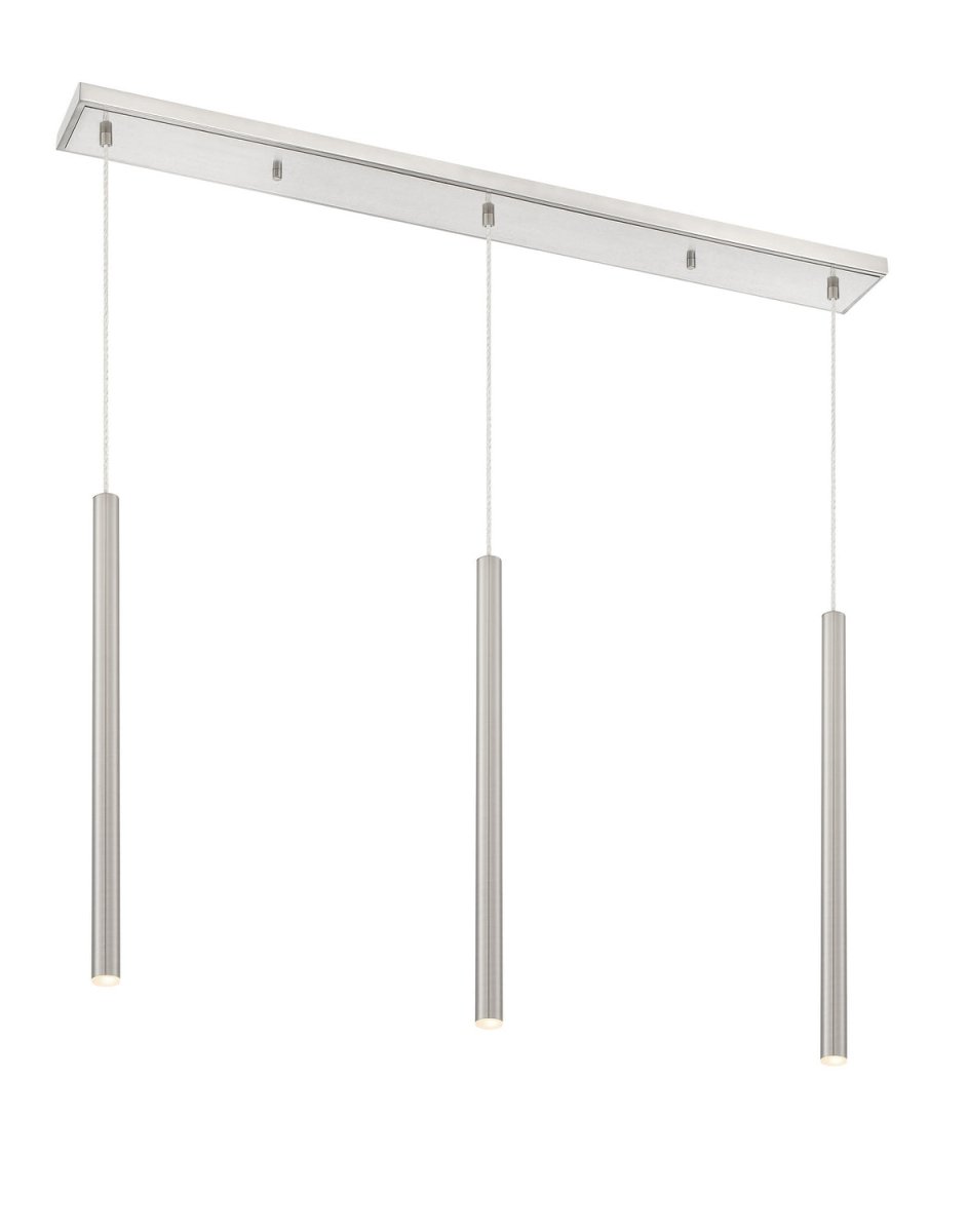 Suspension linéaire Forest — 3 lumières - Nickel brossé Nickel brossé 24" by Z-Lite | Luminaires & cie