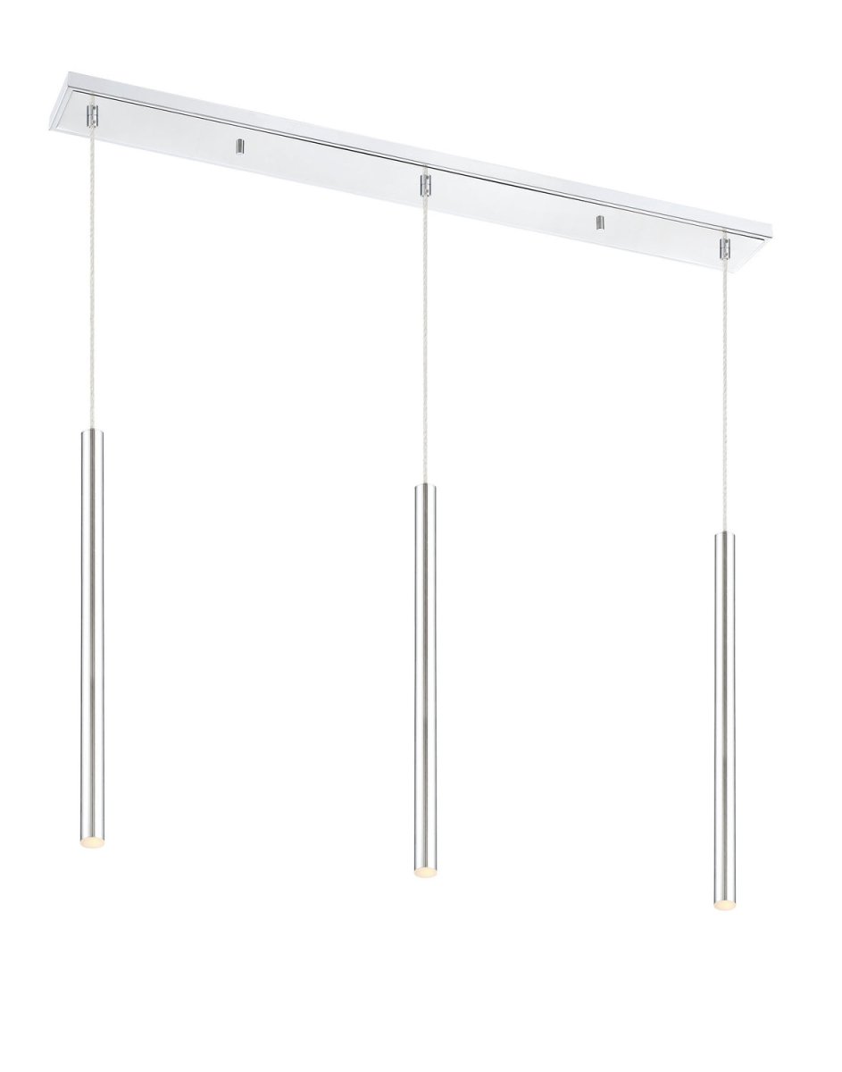 Suspension linéaire Forest — 3 lumières - Chrome Chrome 24" by Z-Lite | Luminaires & cie